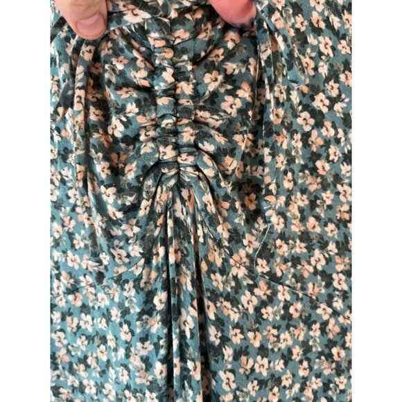 Z Supply Womens Floral Sleeveless Midi Dress With Ruched Front & Tie Detail Size - Picture 2 of 7